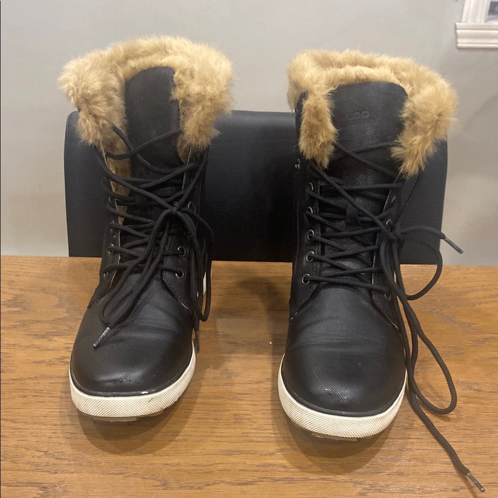 Black Fur-Lined Women's Boots